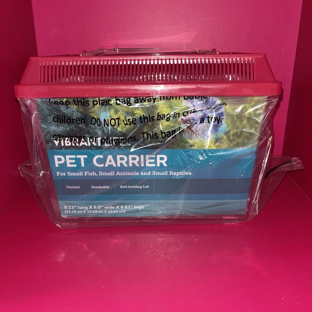 Vibrant Life Pet Carrier for Small Animals, Reptiles & Fish 6.5"x9"